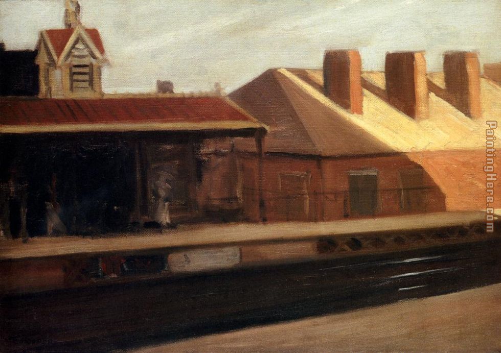 The El Station painting - Edward Hopper The El Station art painting